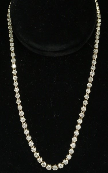 14KT YELLOW GOLD 18.00CT DIAMOND TENNIS NECKLACE (1 of 5)