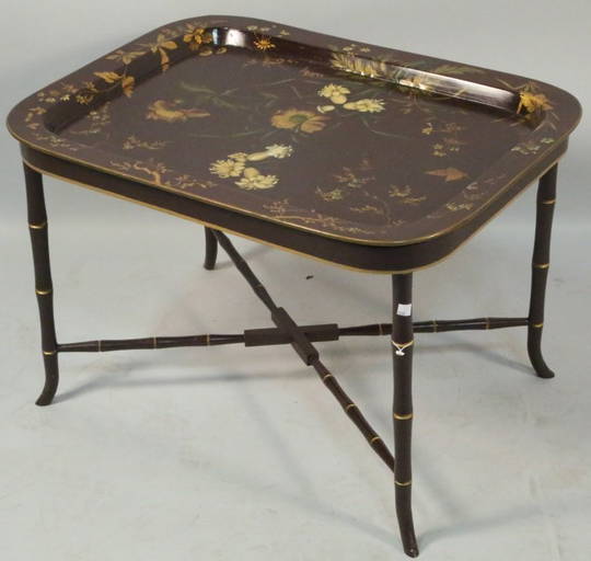 Victorian Paper Mache Coffee Table On Stand