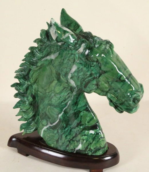 CARVED MARBLE HORSE HEAD (1 of 2)