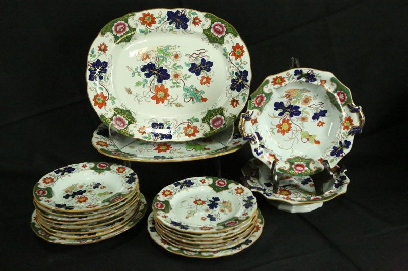 19 PIECE SET OF ANTIQUE IRONSTONE CHINA (1 of 3)