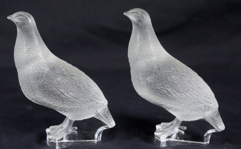PAIR OF LALIQUE PHEASANTS (1 of 3)
