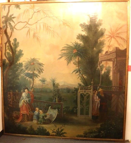 19th CENTURY FRENCH CHINESE STYLE LANDSCAPE OIL (1 of 7)