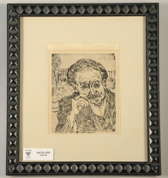 VAN GOGH "PORTRAIT OF DR. GRACHET" ETCHING (1 of 3)