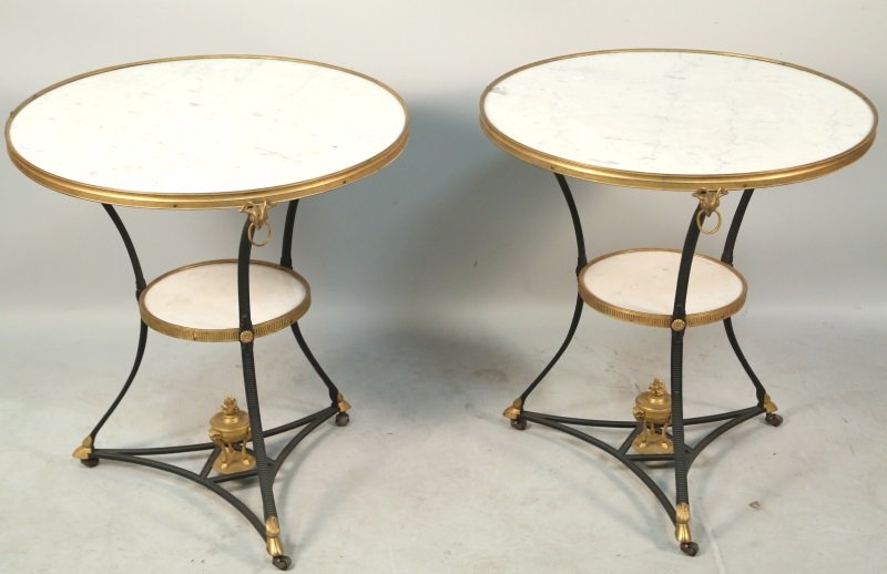 PAIR OF 19th CENTURY FRENCH GUERIDON MARBLE TABLES (1 of 4)