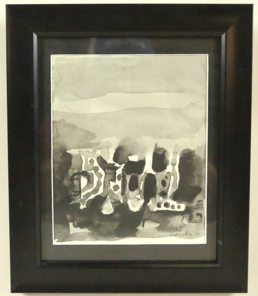 DAVID ADICKES "JAPAN" WATERCOLOR, 1959: DAVID ADICKES "JAPAN" WATERCOLOR, 1959. Height: 12 & 8 in. by Width: 10 & 7 in.