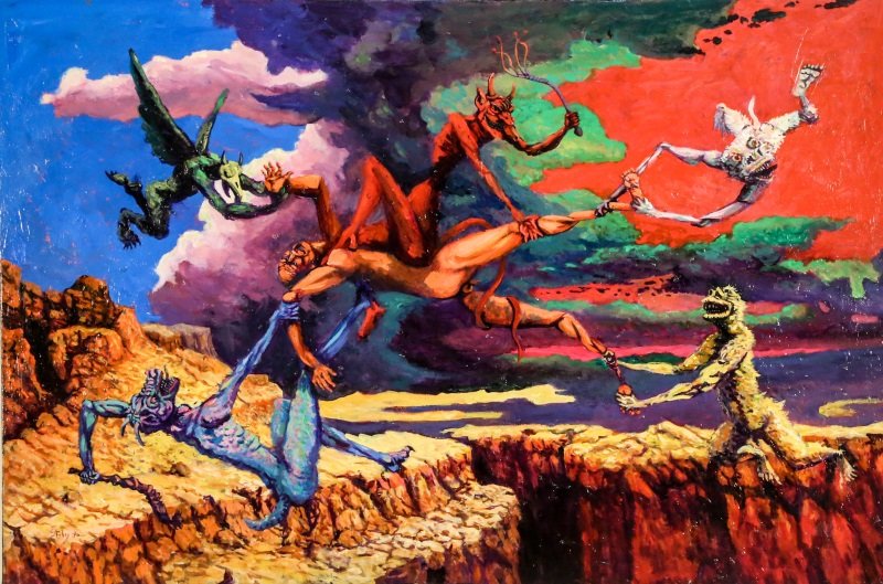 EARL STALEY  "TEMPTATION OF SAINT ANTHONY" ACRYLIC,2006 (1 of 2)