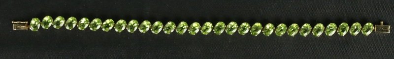 "14KT" YELLOW GOLD PERIDOT BRACELET (1 of 2)