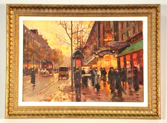 ANTOINE BLANCHARD "PARISIAN STREET SCENE" OIL ON CANVAS (1 of 2)