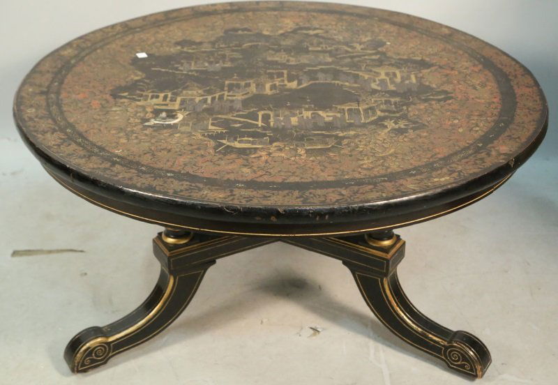 18th CENTURY CHINESE BLACK LACQUERED COFFEE TABLE (1 of 5)