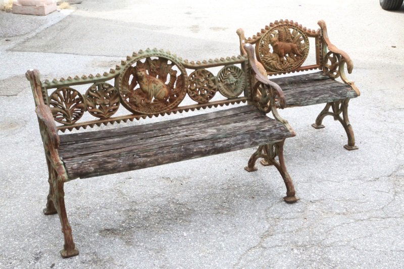 VINTAGE IRON BENCH & CHAIR (1 of 4)