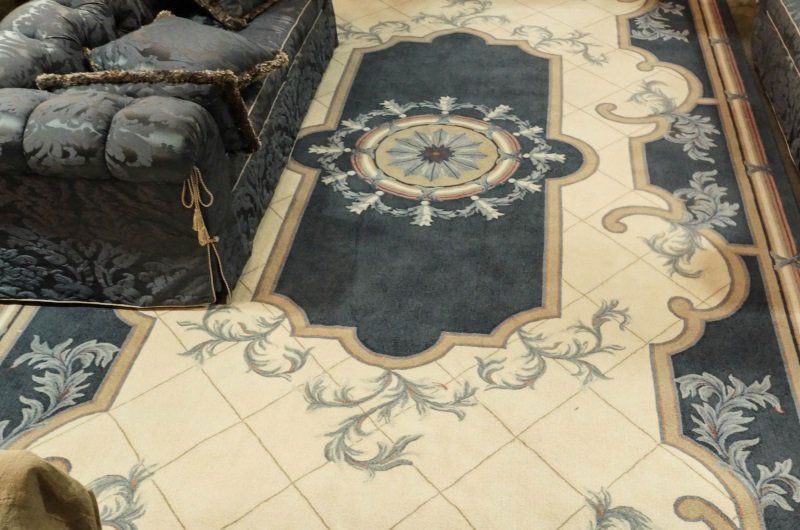 AUBUSSON STYLE AREA RUG BY EDWARD FIELDS: AUBUSSON STYLE AREA RUG BY EDWARD FIELDS. 18' BY 10'.