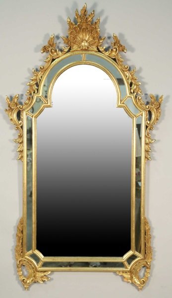 GILT CHIPPENDALE STYLE MIRROR (1 of 4)
