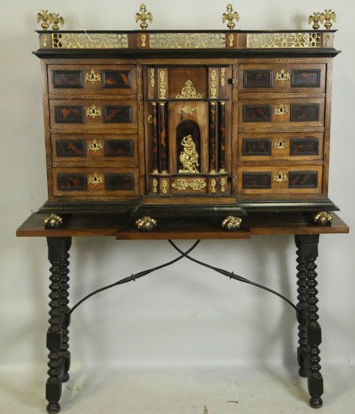 C. 17th STYLE CABINET ON STAND (1 of 4)