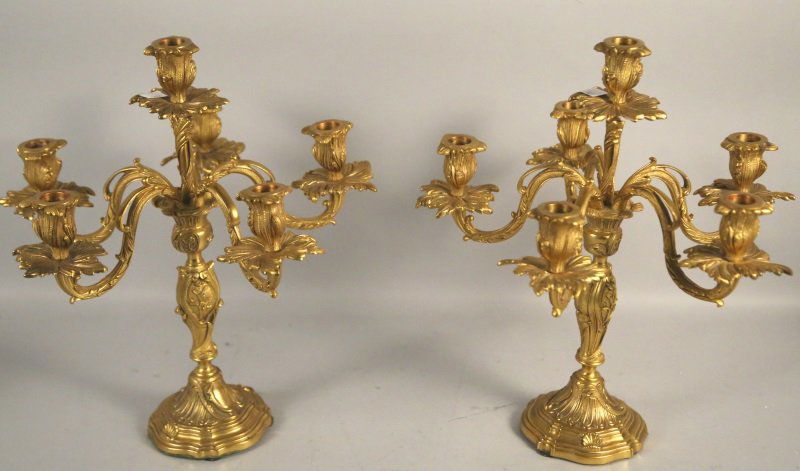 PAIR OF BAROQUE GILT BRONZE CANDELABRA (1 of 3)
