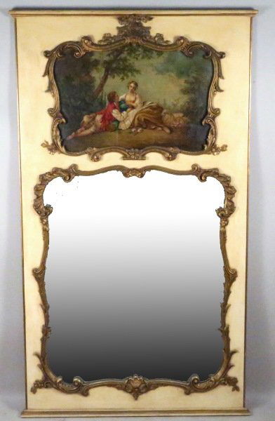 ANTIQUE FRENCH TRUMEAU WITH CENTER PANEL OIL (1 of 5)