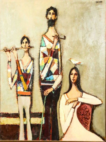 DAVID ADICKES PAINTING OIL ON CANVAS, CIRCA 1971: DAVID ADICKES MID-CENTURY MODERN OIL ON CANVAS PAINTING, DATED 1971. Height: 45 & in. by Width: 35 & 29 1/2 in.