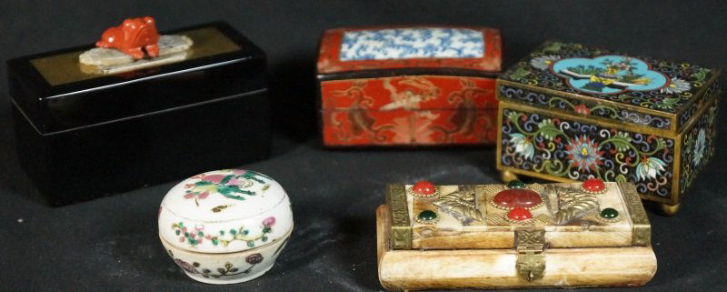 MIX LOT OF FIVE DECORATIVE BOXES (1 of 1)