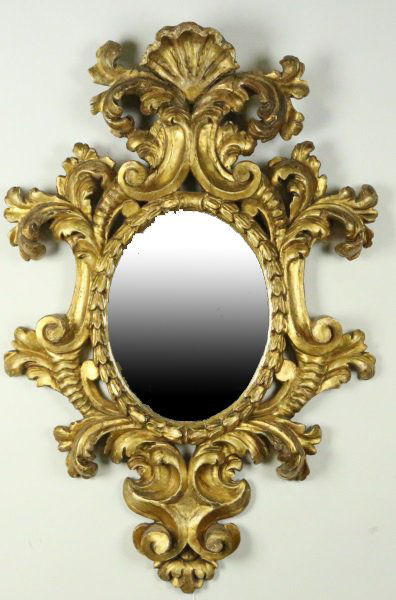 19th CENTURY ELABORATELY CARVED & GILT MIRROR (1 of 4)