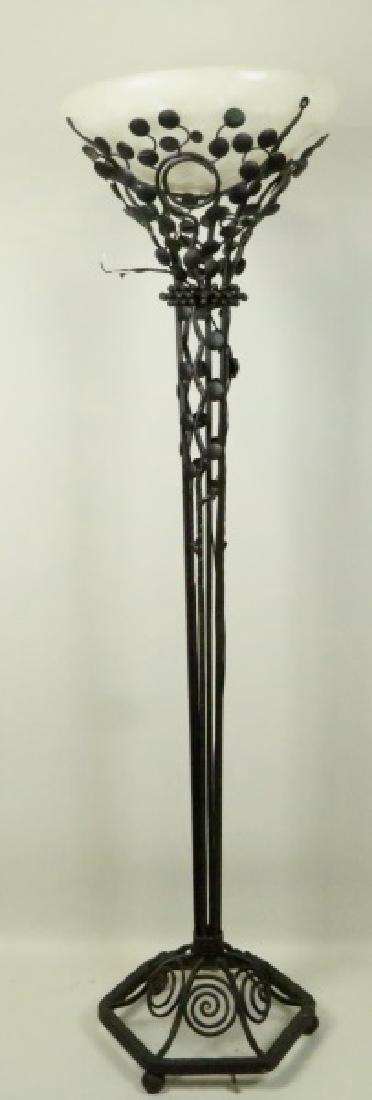 1940's FRENCH ART MODERNE WROUGHT IRON FLOOR LAMP (1 of 4)