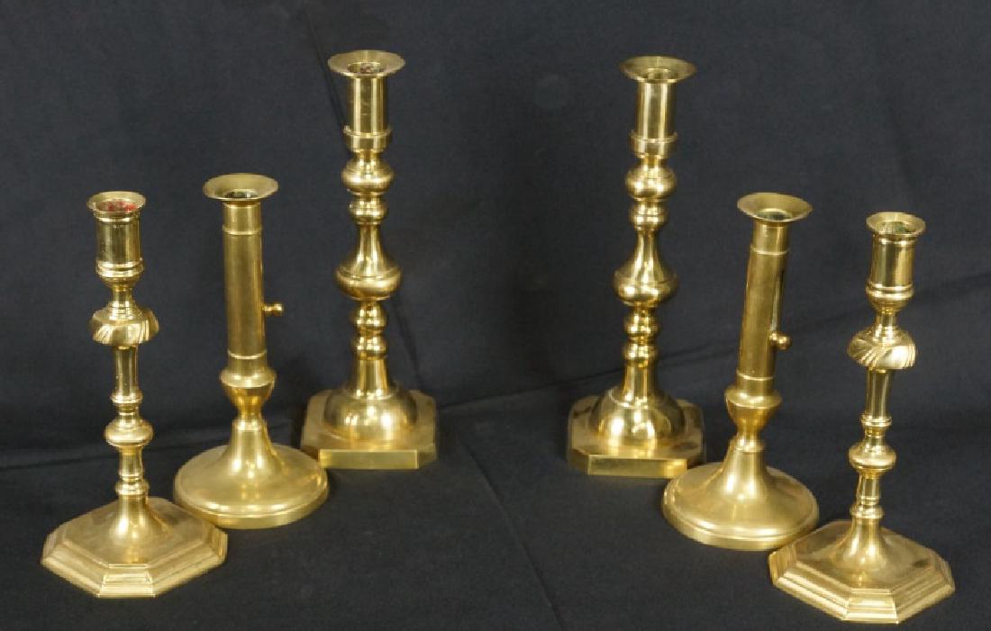 MIXED LOT OF SIX CANDLESTICKS (1 of 1)