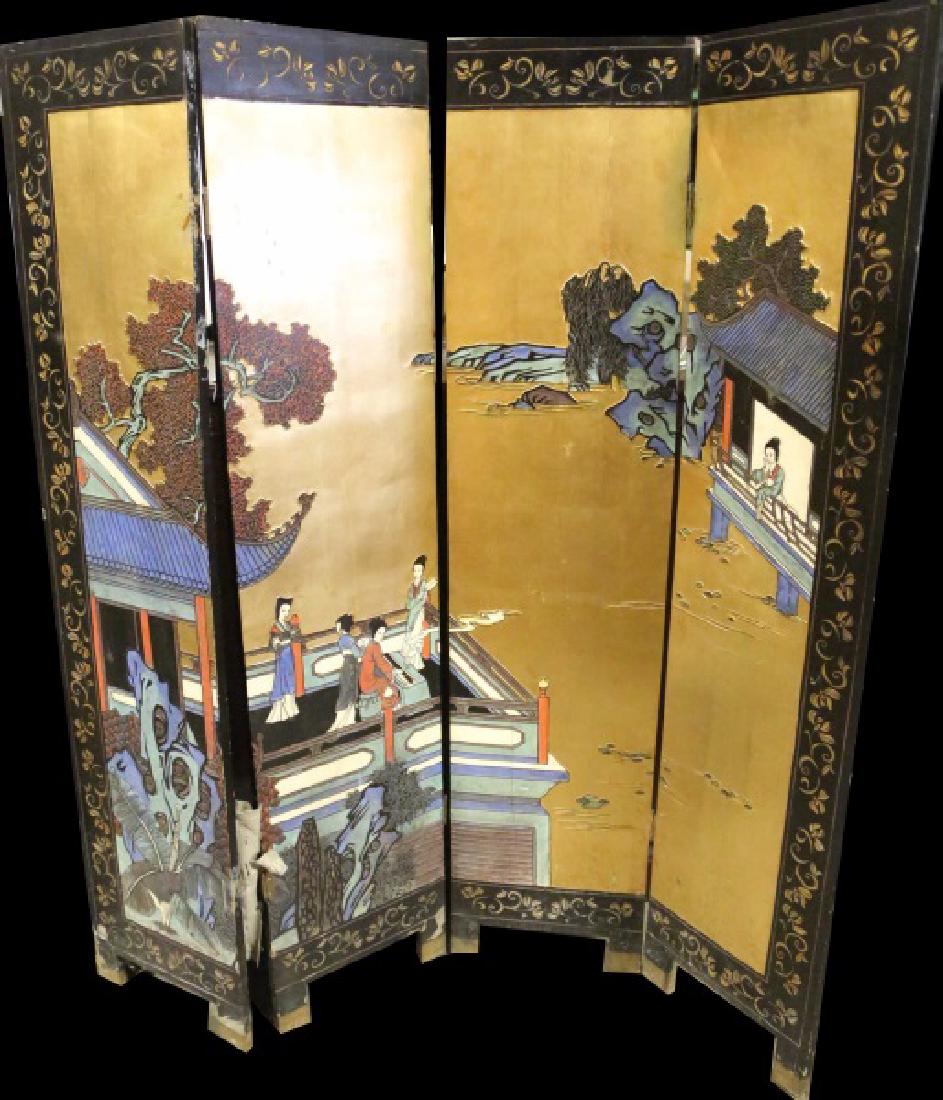 FOUR PANEL CHINESE WALL SCREEN (1 of 3)