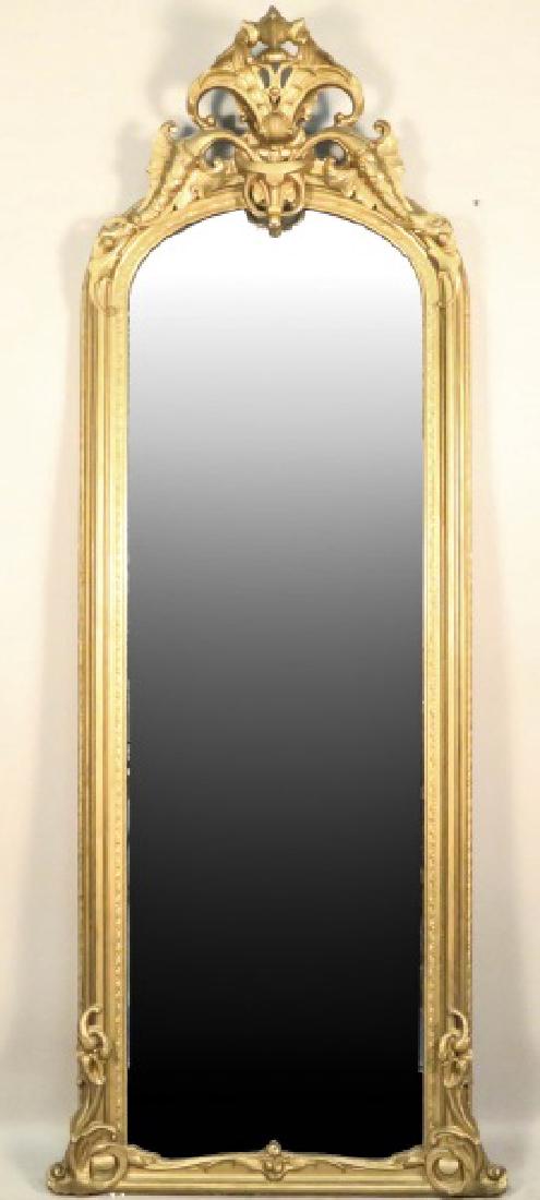CIRCA 1850's FRENCH CARVED & GILDED PIER MIRROR (1 of 3)