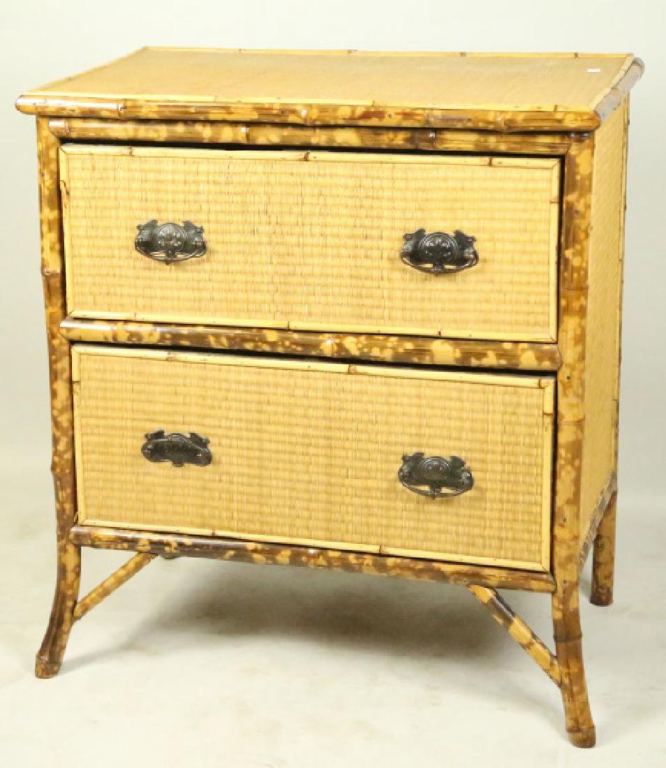 BURNT BAMBOO VICTORIAN CHEST (1 of 2)
