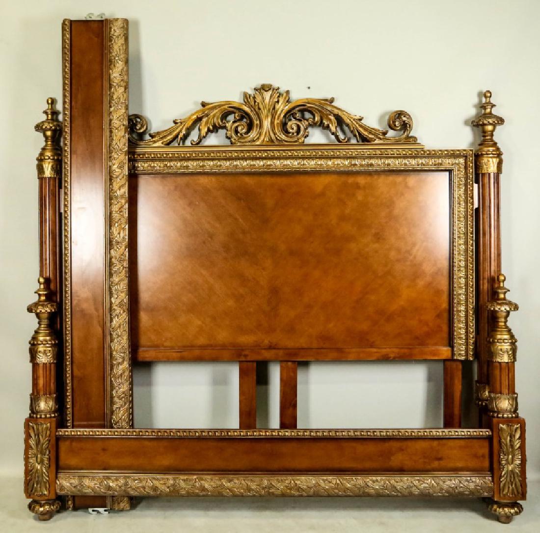 NEOCLASSICAL TASTE CARVED & GILDED KING SIZE BED (1 of 4)