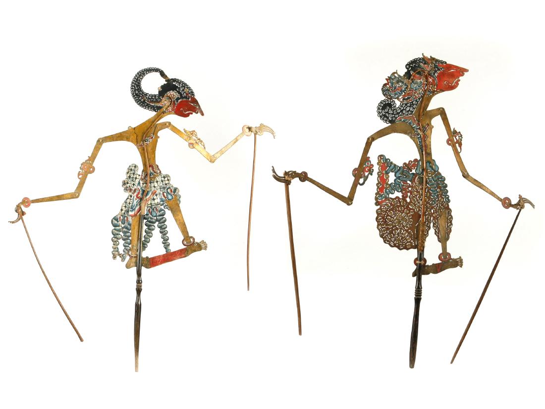 2 Schattentheater-Figuren, "wayang kulit" / Asian Art (1 of 3)