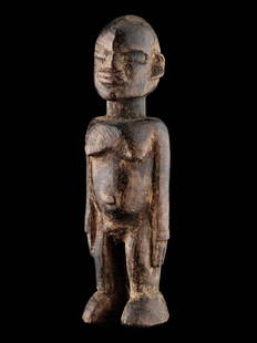 Figur, "bateba" (no reserve price): 20 Figur, "bateba" (no reserve price) Lobi, Burkina Faso Gesockelt (base included) Holz. H 13,5 cm. Provenienz: Nachlass René David (1928-2015), Zürich. bateba-Schreinfiguren der Lobi vereinten mens