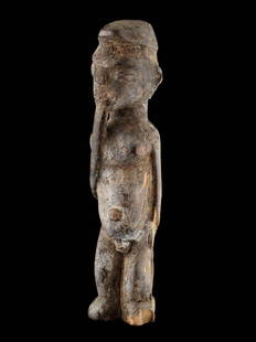 Figur, "bateba" (no reserve price): 21 Figur, "bateba" (no reserve price) Lobi, Burkina Faso Gesockelt (base included) Holz. H 16 cm. Provenienz: Nachlass René David (1928-2015), Zürich. bateba-Schreinfiguren der Lobi vereinten