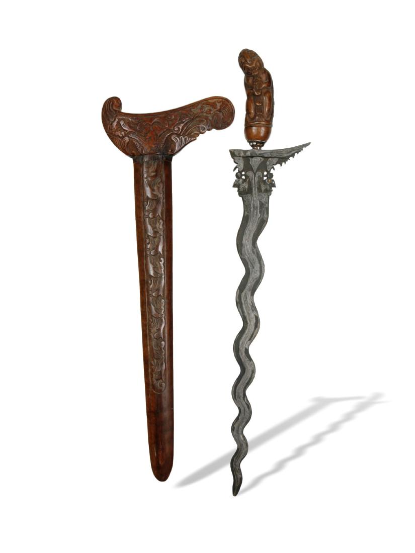 Dolch mit Scheide, "Kris" / double-edged dagger (1 of 3)