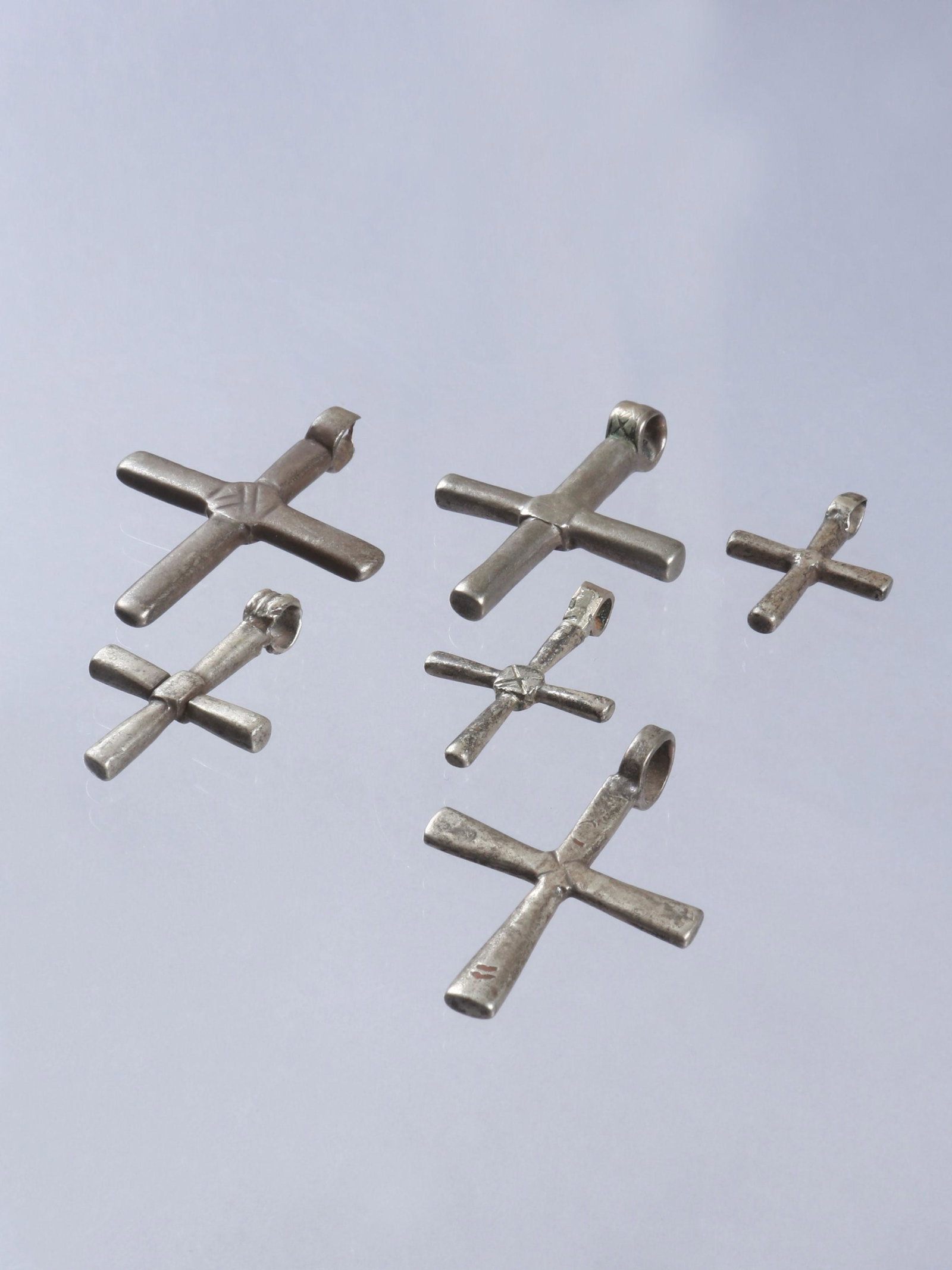 6 Ethiopian Silver Crosses, "yangat masqal" (1 of 4)