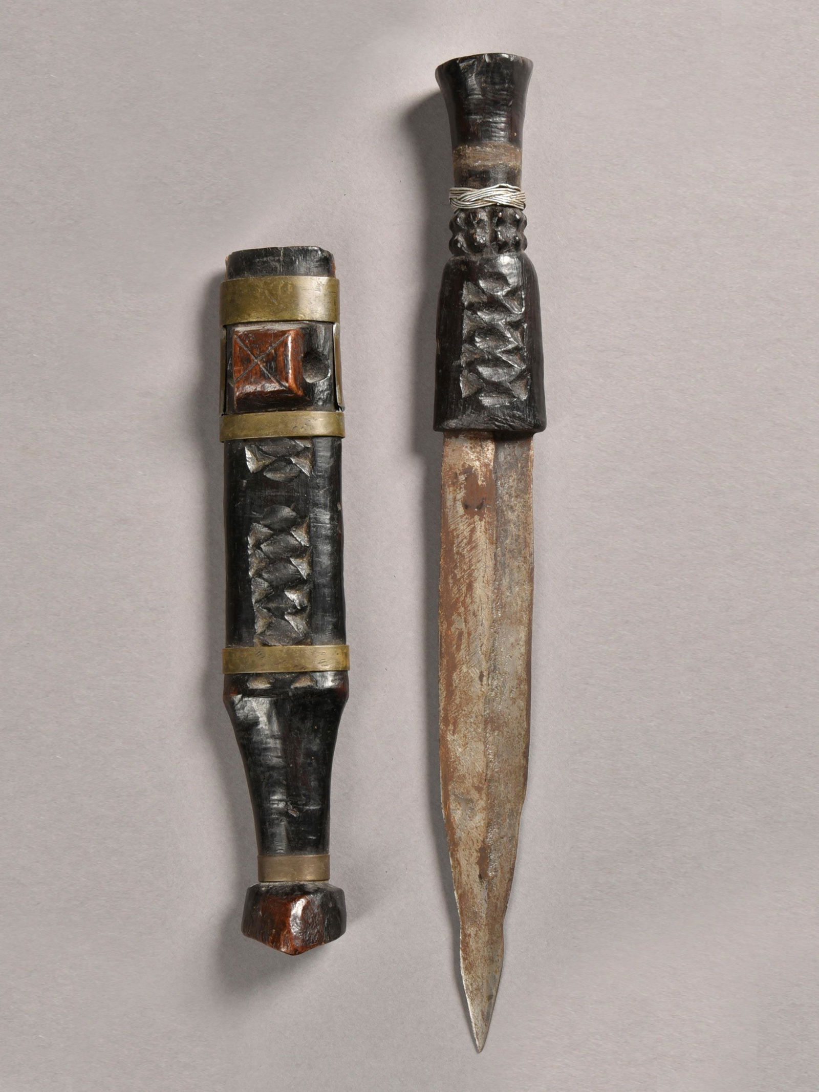 A Shona Dagger with Scabbard (Sheath) (1 of 6)
