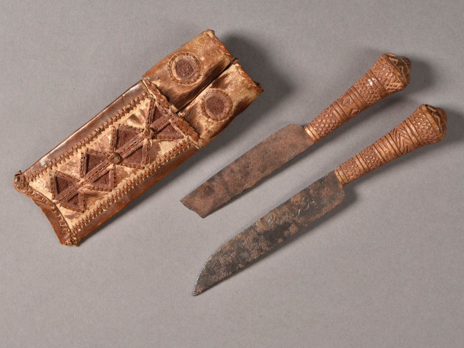 Two Baule Daggers with Sheath (1 of 6)