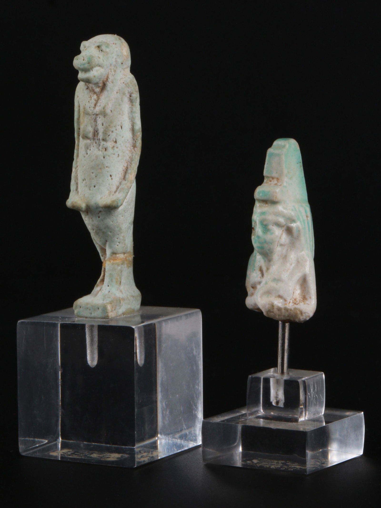 2 Egyptian Amulets, Taweret and Isis (?) (1 of 17)