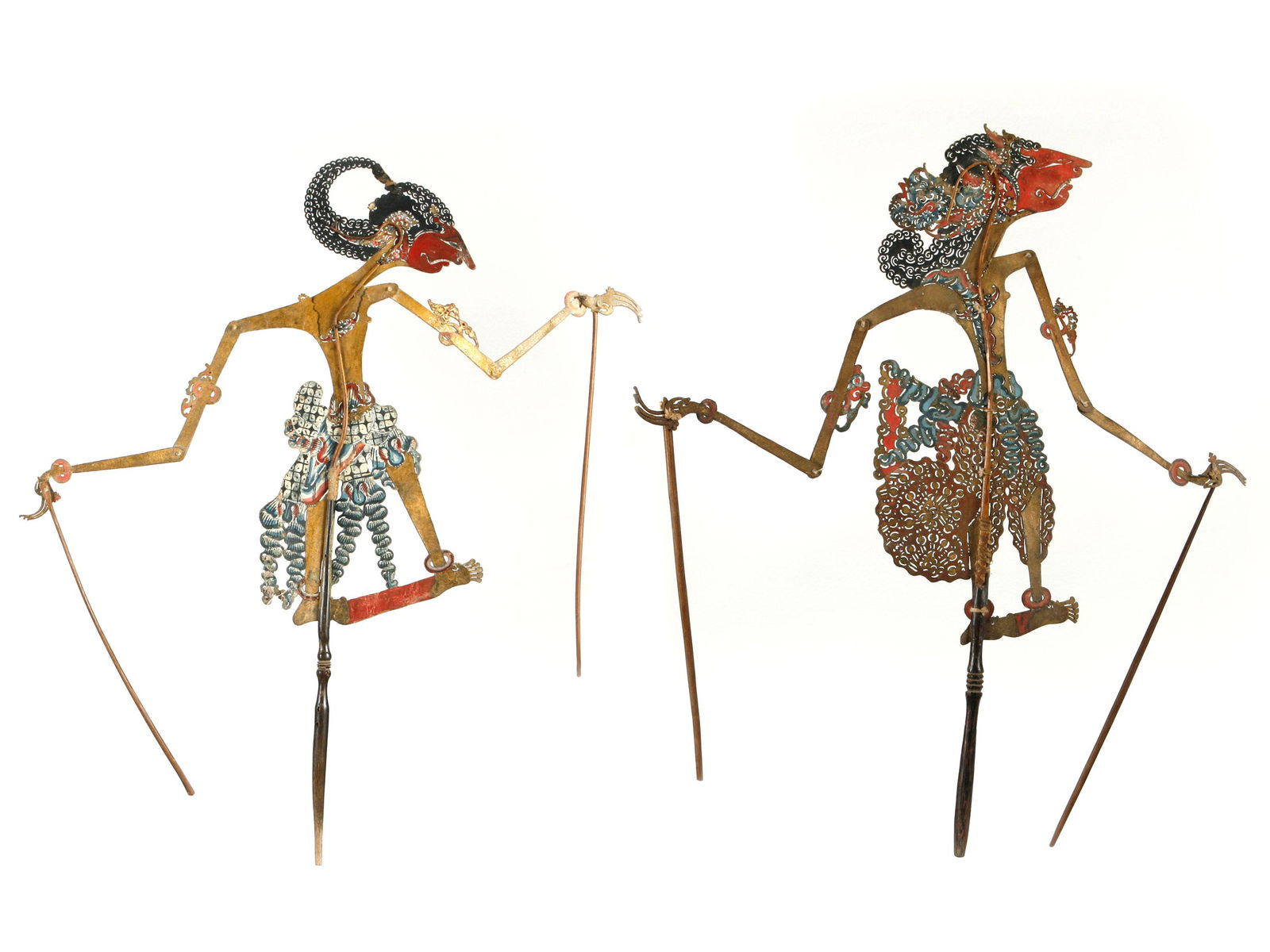 2 Shadow Theater Figures, "wayang kulit" (1 of 3)