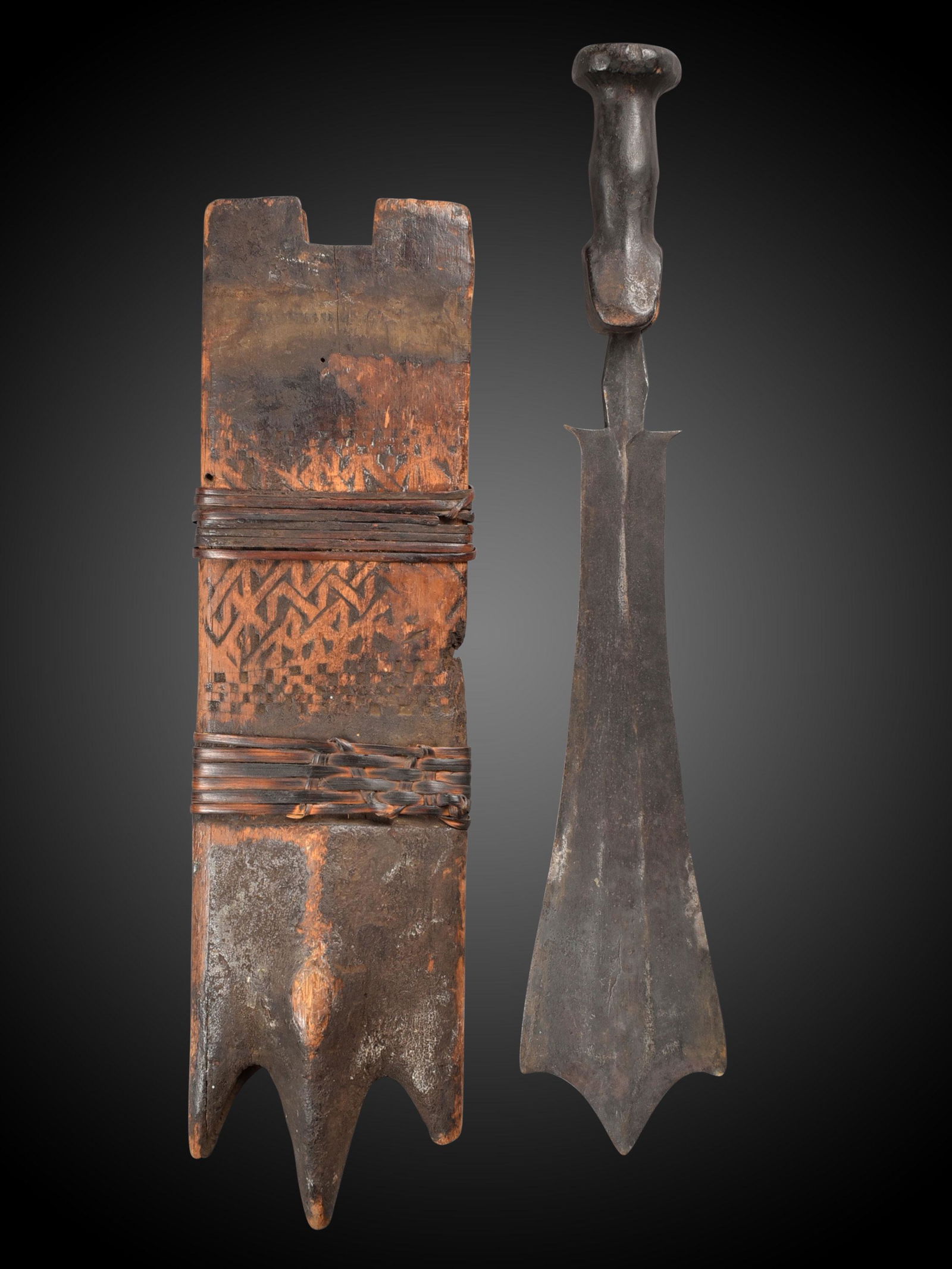 A Luba Short Sword with Sheath, "mopamba" (1 of 8)