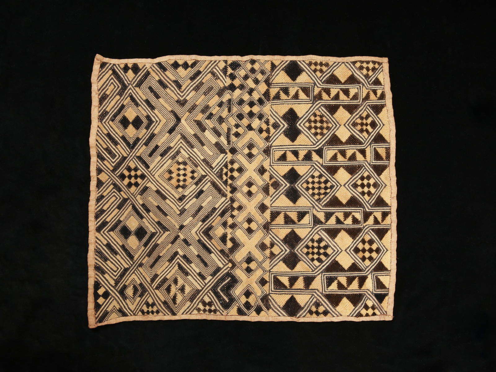 A Kuba Cut-Pile Embroidery Fabric (1 of 2)