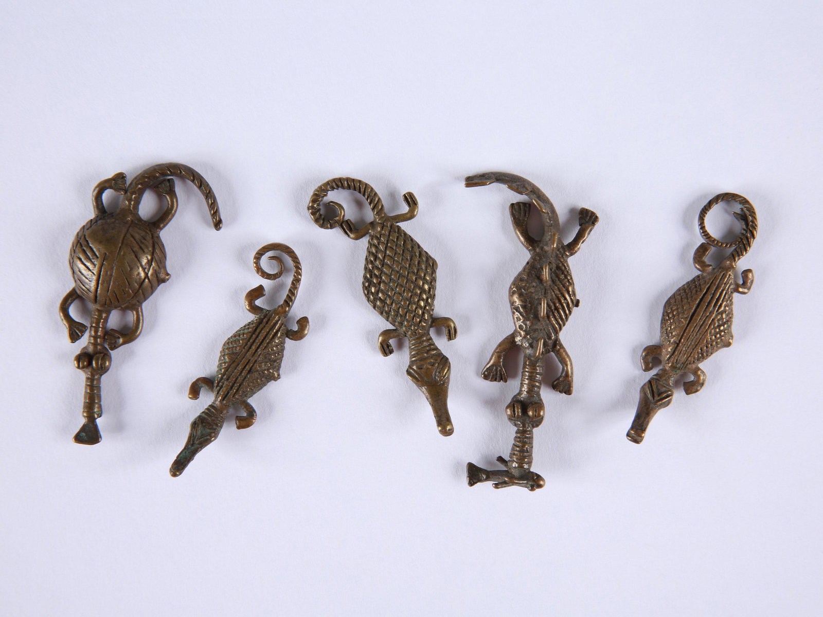 5 Asante Goldweights, Crocodiles (1 of 4)