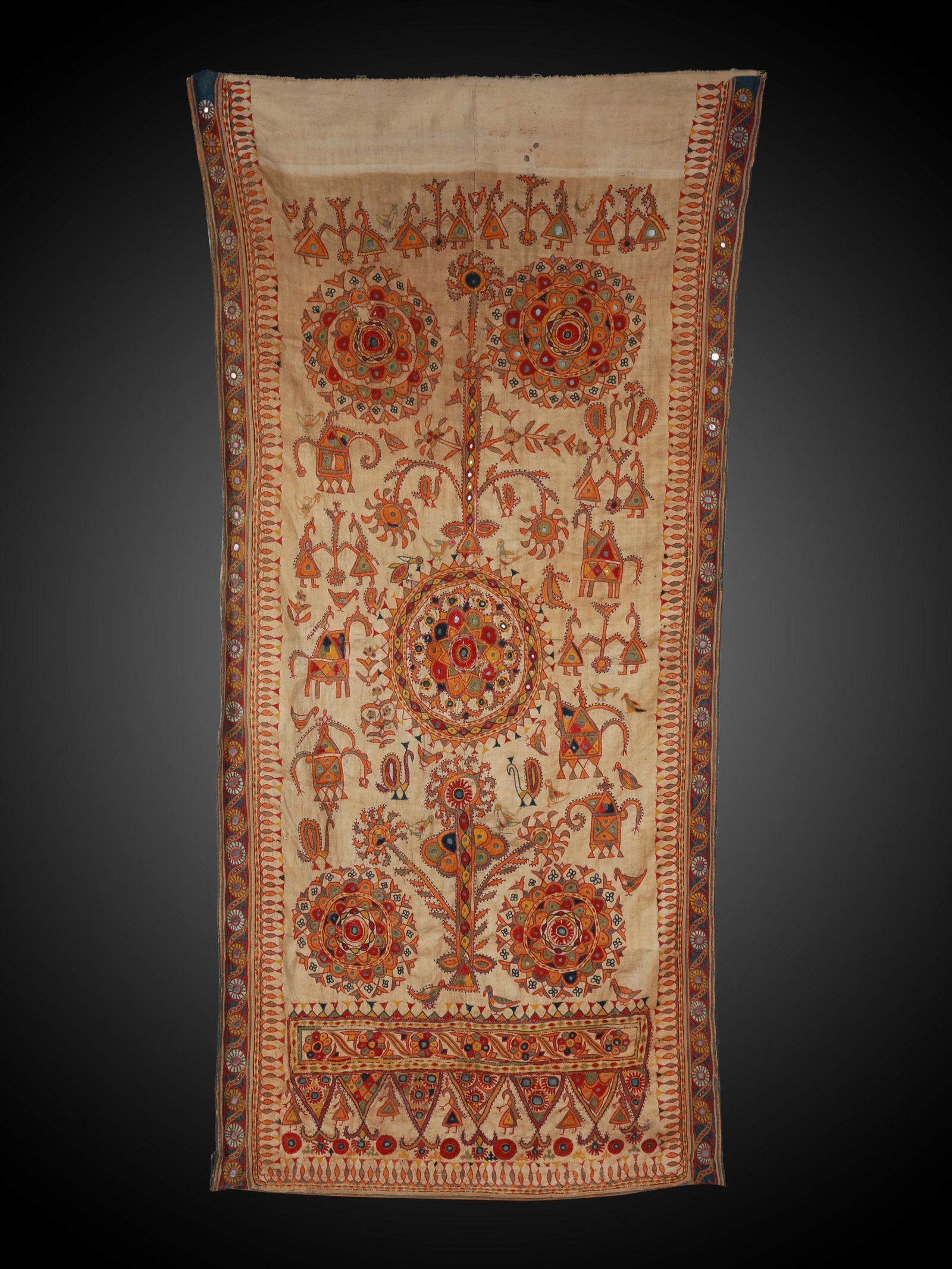 A Gujarati Hand Embroidered Cover, "dharaniyo" (1 of 4)