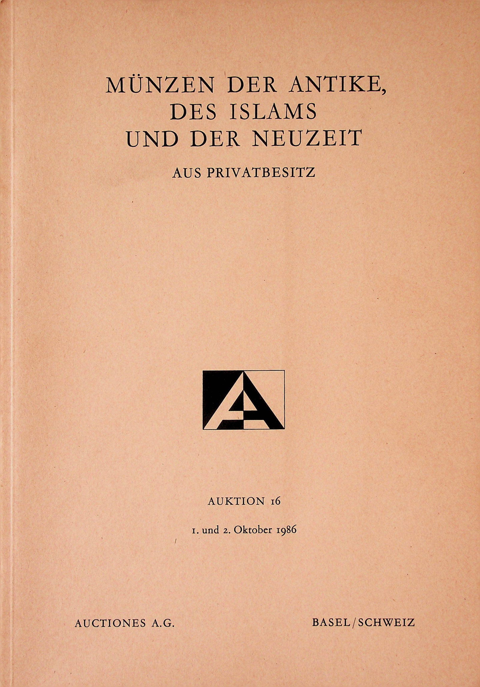 Auctiones Basel - 1986/10/1-2 (1 of 1)