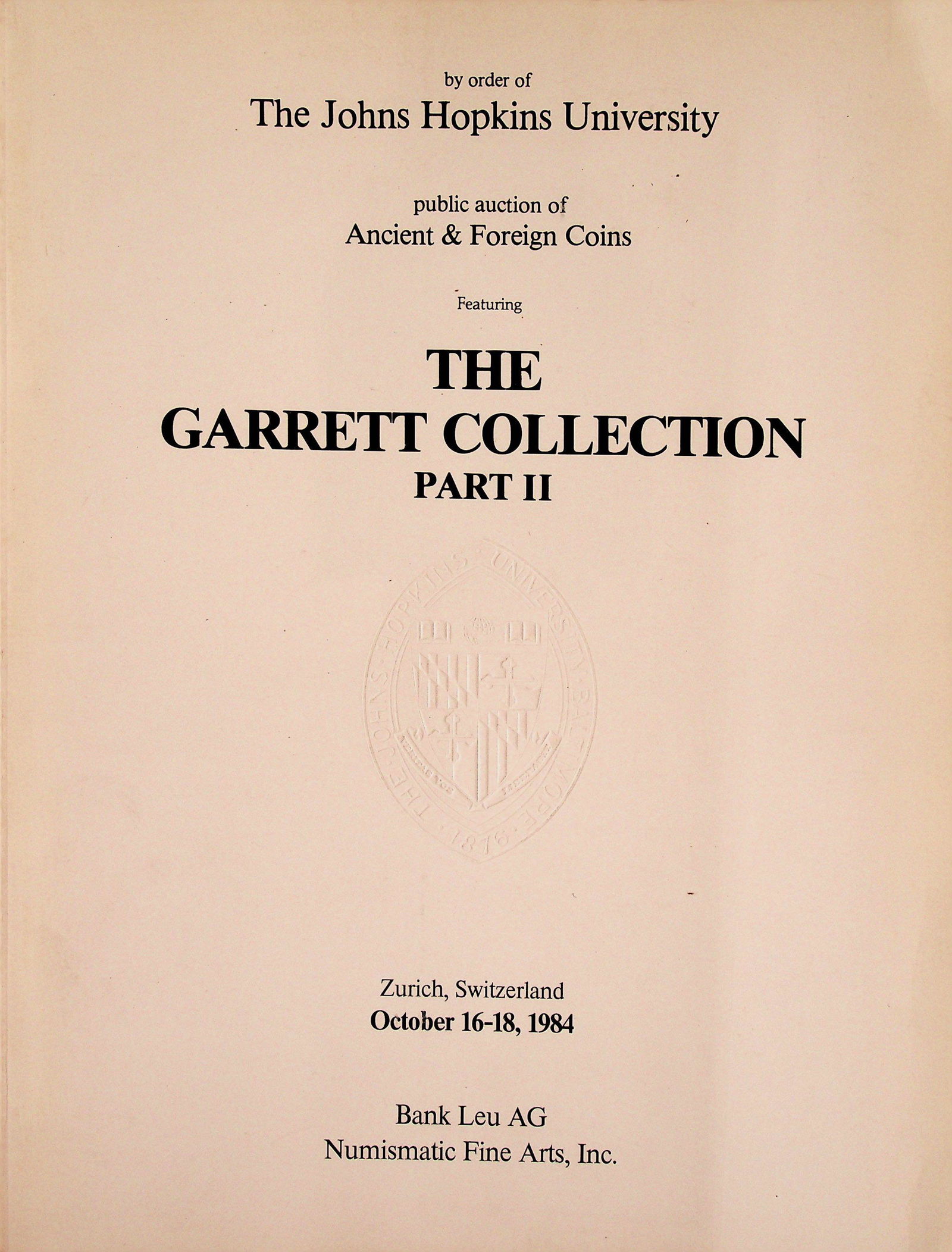 Numismatic Fine Arts - 1984/10/16-18 (1 of 1)