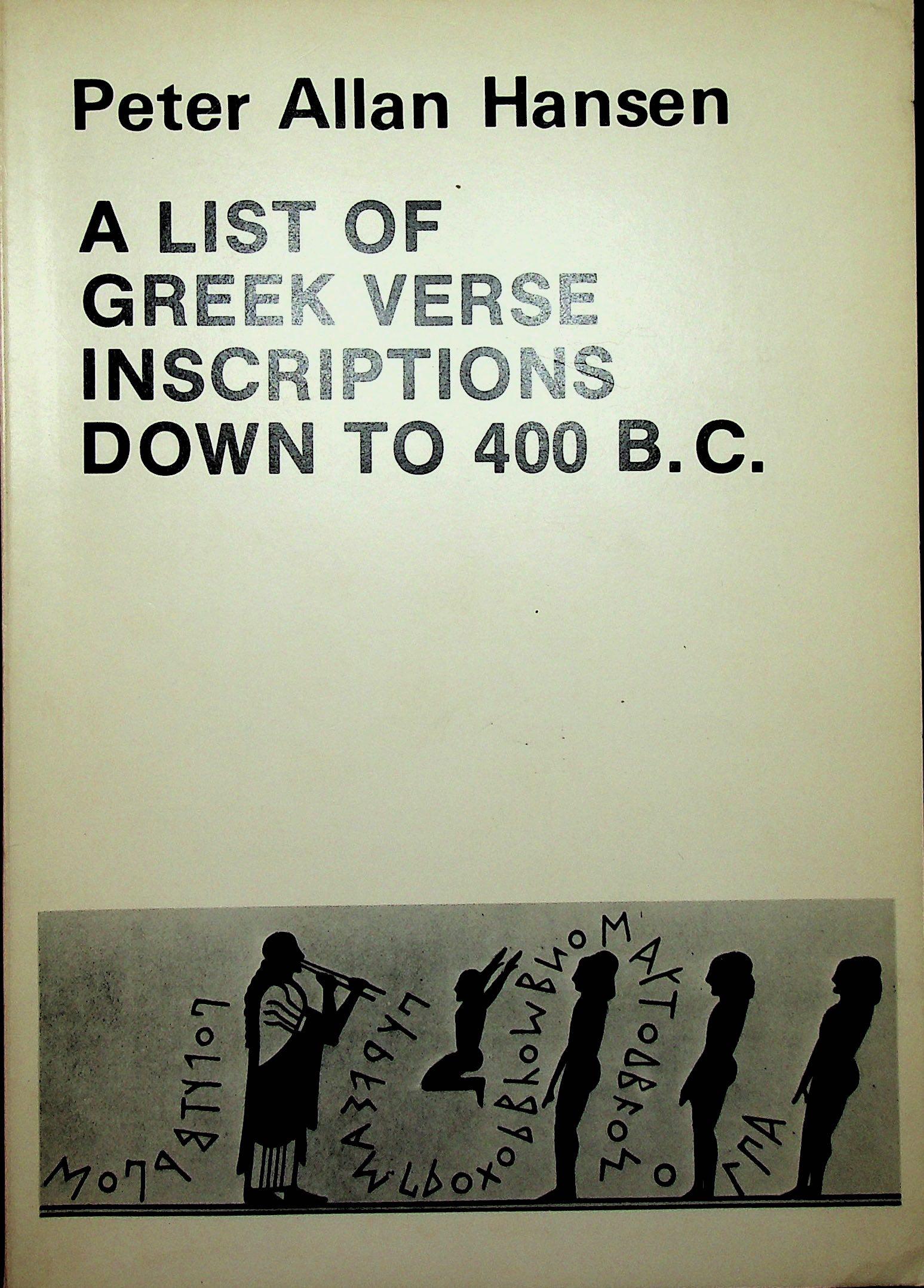 A list of Greek Verse Inscriptions down to 400 B.C. (1 of 1)
