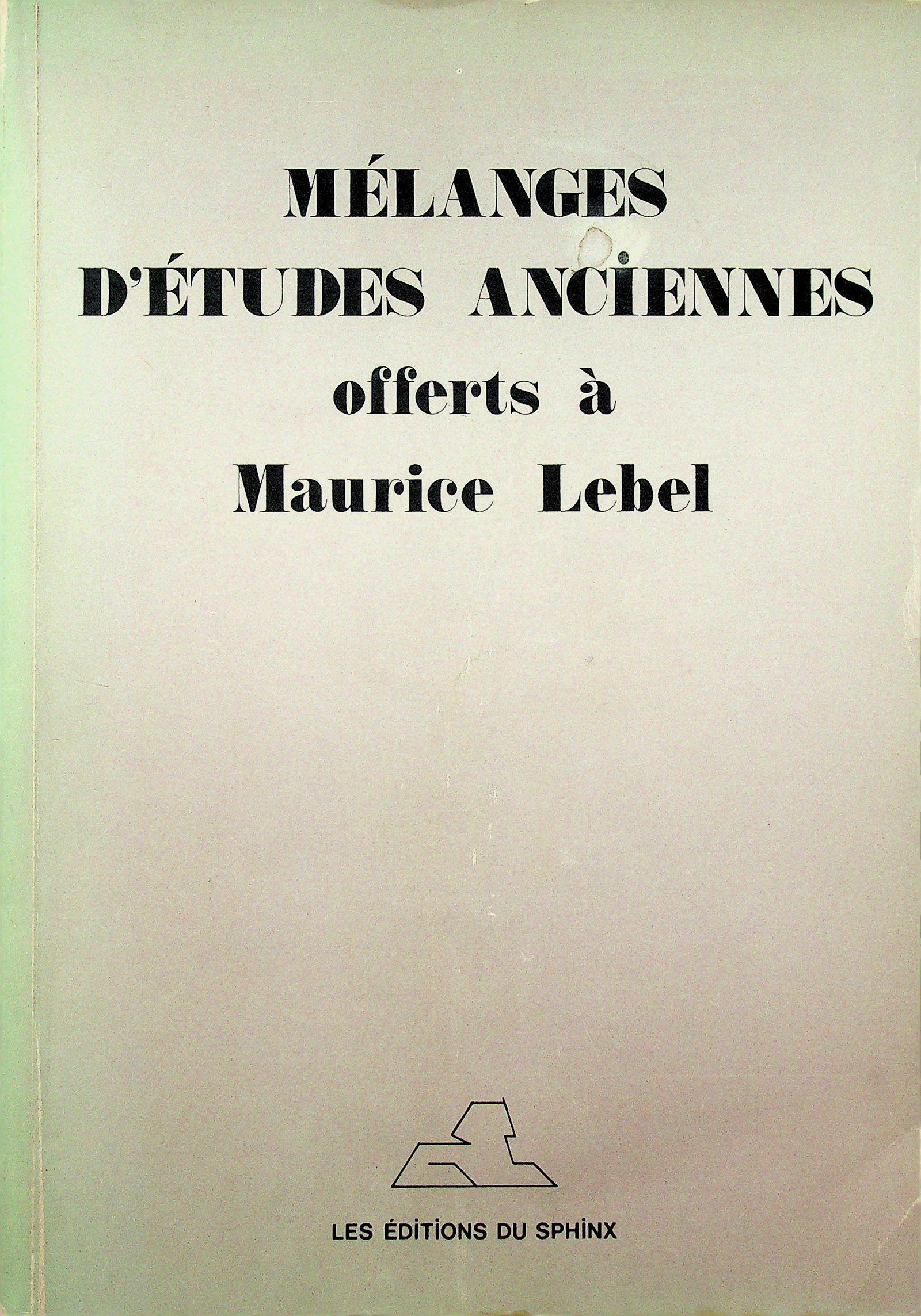 Mélanges d'Études Anciennes offerts à (1 of 1)