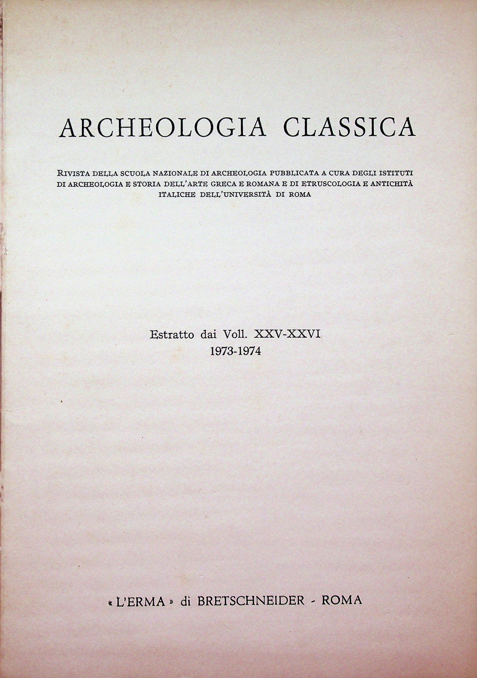 Opere d'Arte Greca Nella Roma di Tiberio (Tavv. (1 of 1)