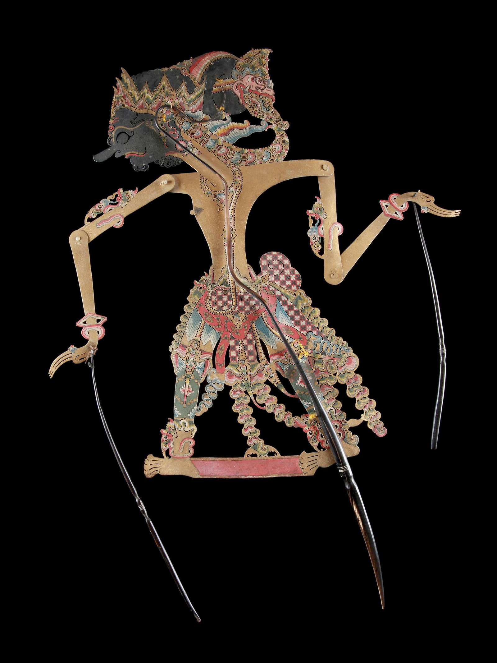 An Indonesian Shadow Puppetry Figure, "wayang kulit" (1 of 3)