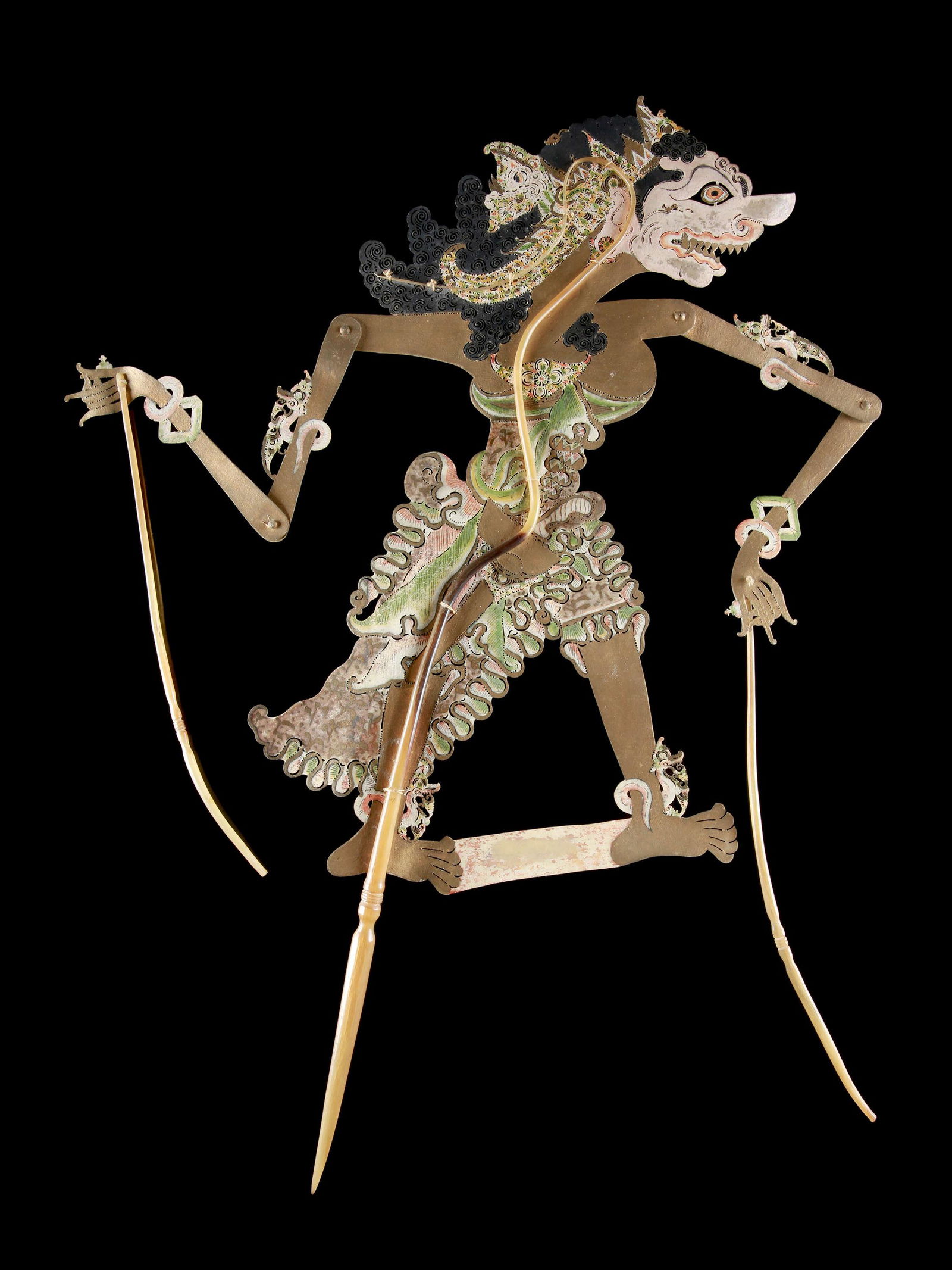 An Indonesian Shadow Puppetry Figure, "wayang kulit" (1 of 3)
