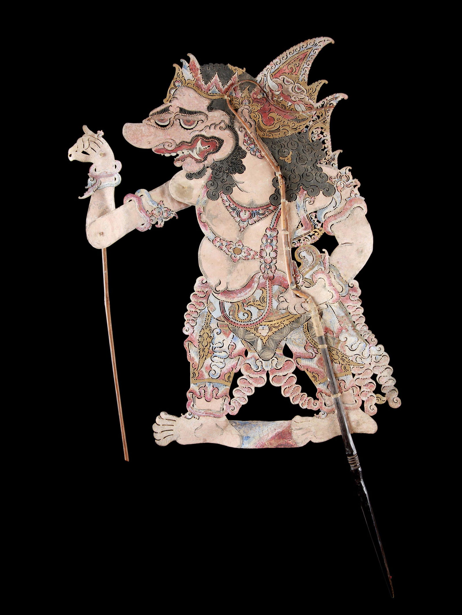 An Indonesian Shadow Puppetry Figure, "wayang kulit" (1 of 3)