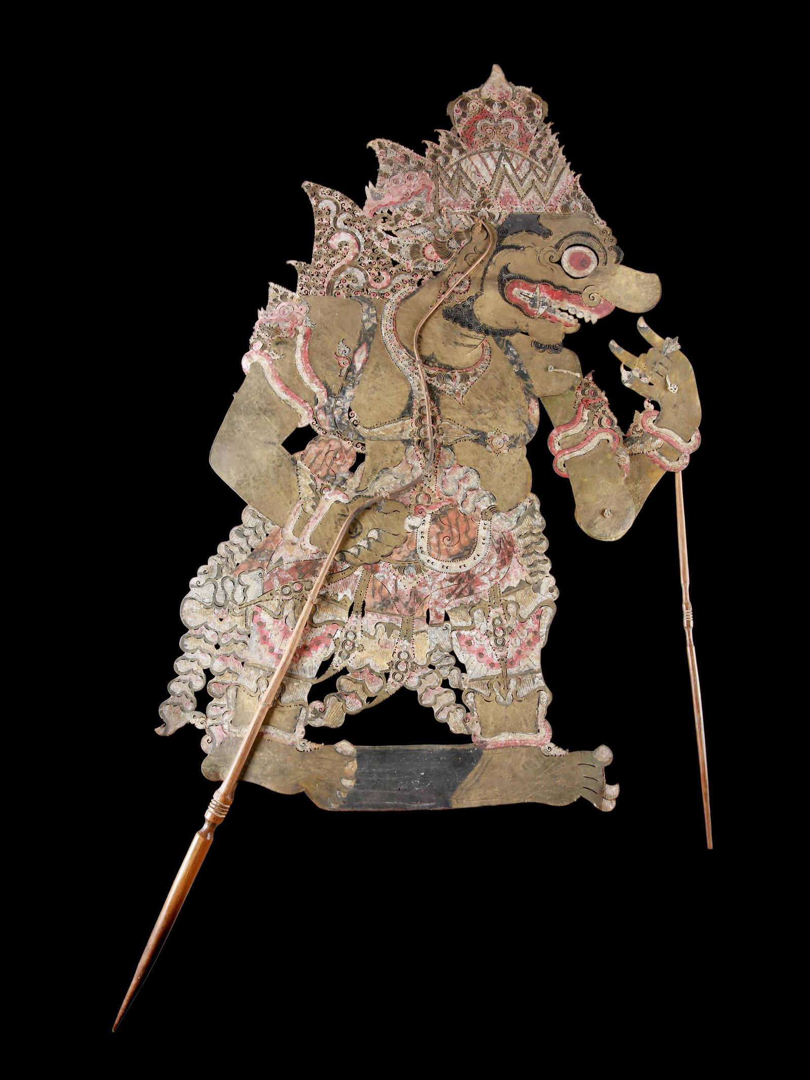An Indonesian Shadow Puppetry Figure, "wayang kulit" (1 of 3)